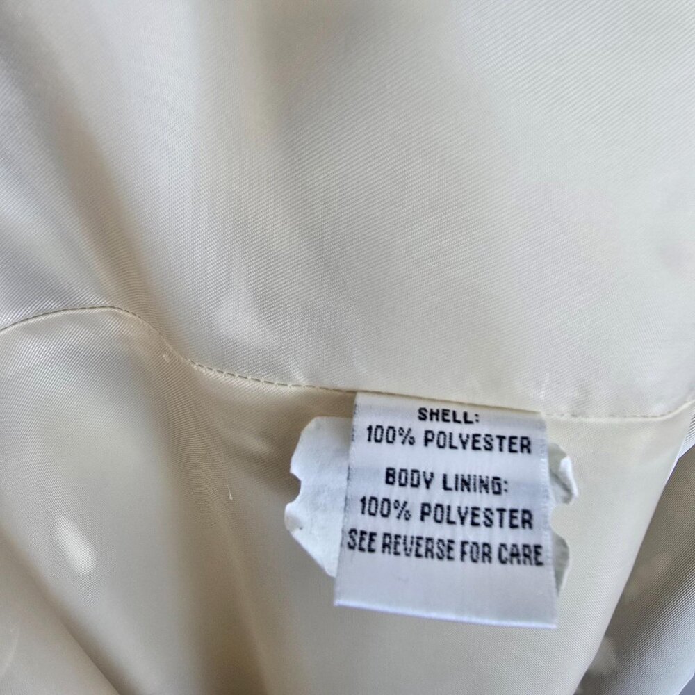 Larry Levine Cream Belted Longline Blazer Jacket Large - Picture 8 of 12